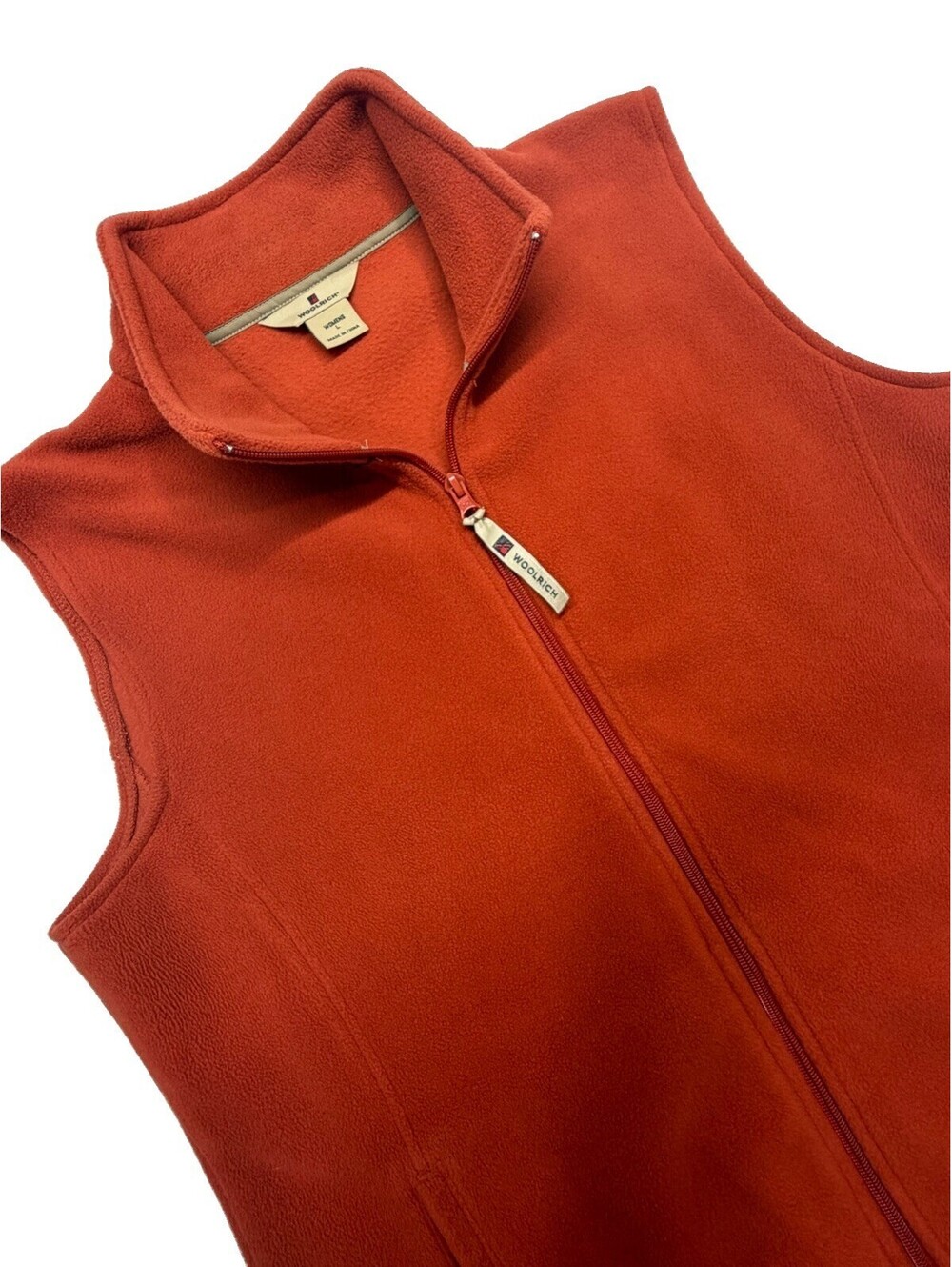 Woolrich Women's Burnt Orange Fullzip Red Vest, Size Large, Preowned